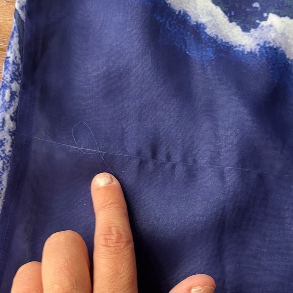 Boskemper Elegant Asymmetrical Blue and White Dress, size XS - Picture 8 of 13